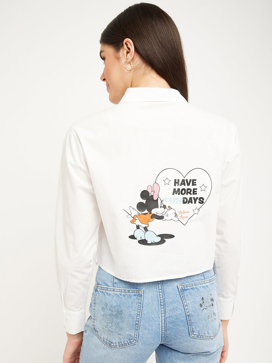 Madame Disney Minnie White Printed Shirt