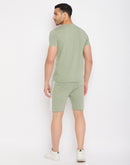 Camla Barcelona Green Cotton Printed  Co-ord set