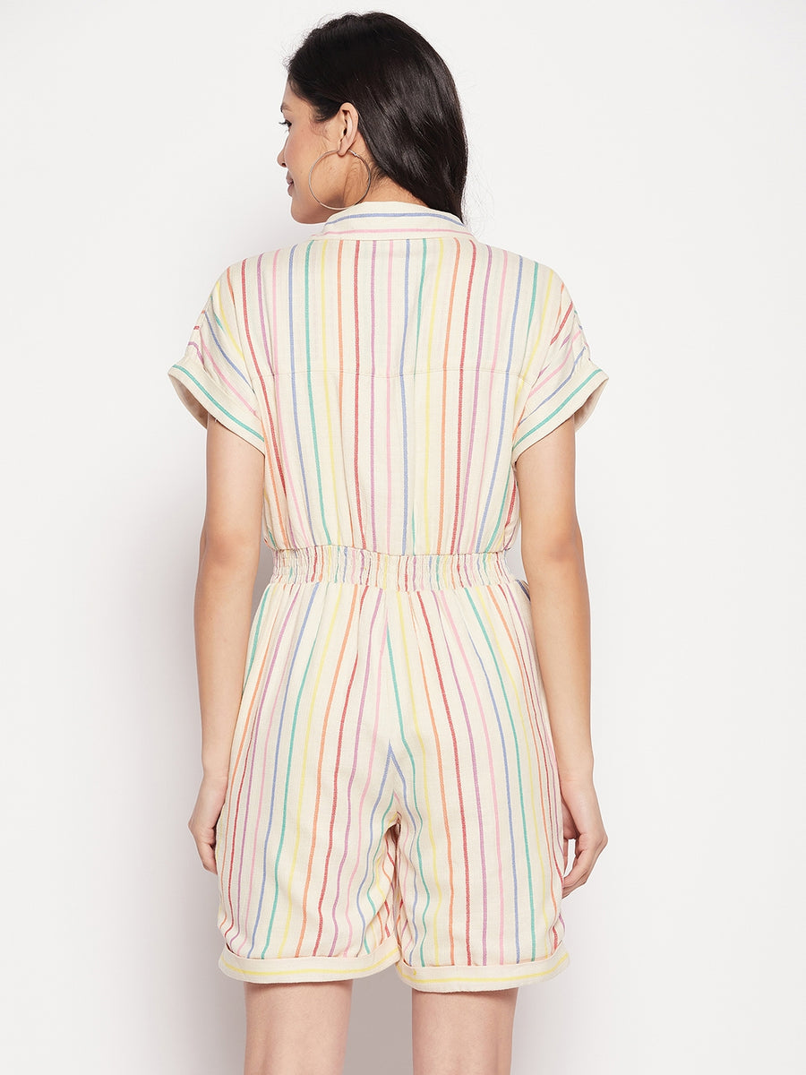 Madame  Multicolored Striped Jumpsuit