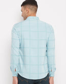 Camla Men Ice Blue Check Shirt