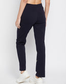 Msecret Low Rise Navy Blue Typography Track Pant
