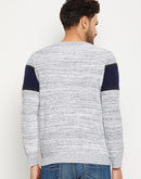 Camla Barcelona Colourblocked White Sweater For Men