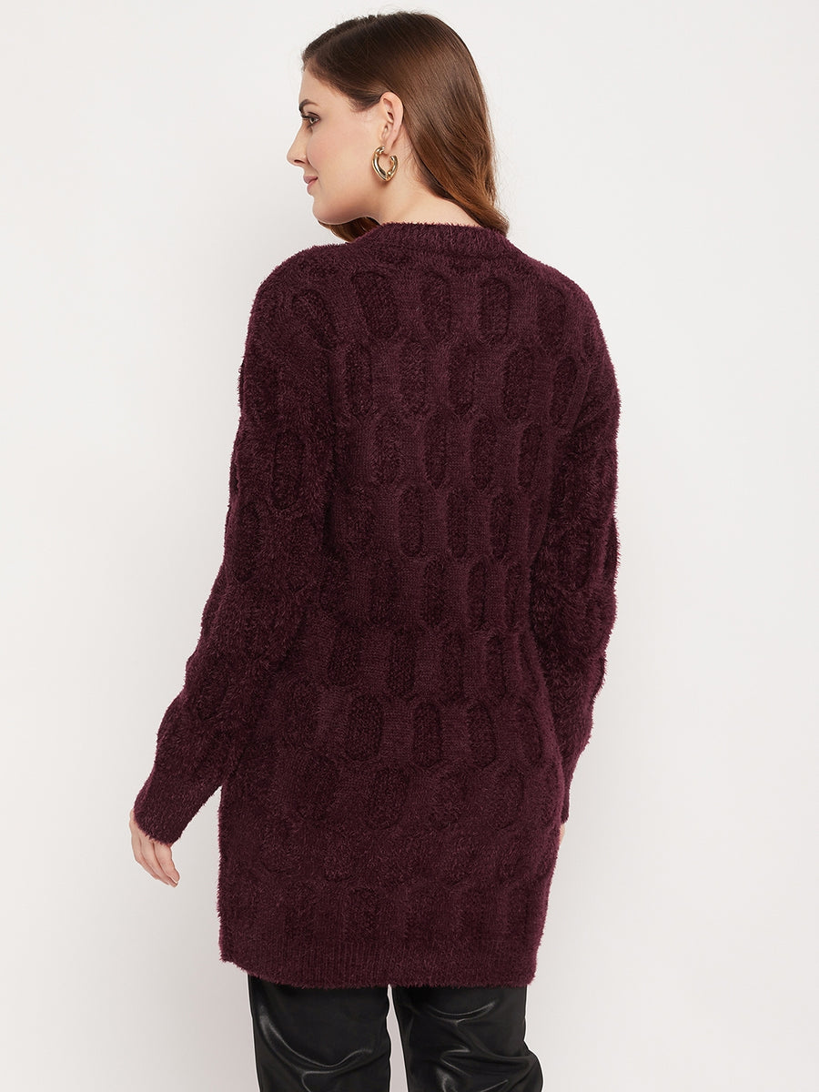 MADAME Solid Long Sweater