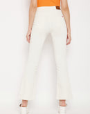 MADAME Mid-rise Flared White Jeans