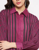 Madame Collar Neck Stripes Shirt