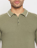 Camla Barcelona Green Cotton Polo Collar T-shirt