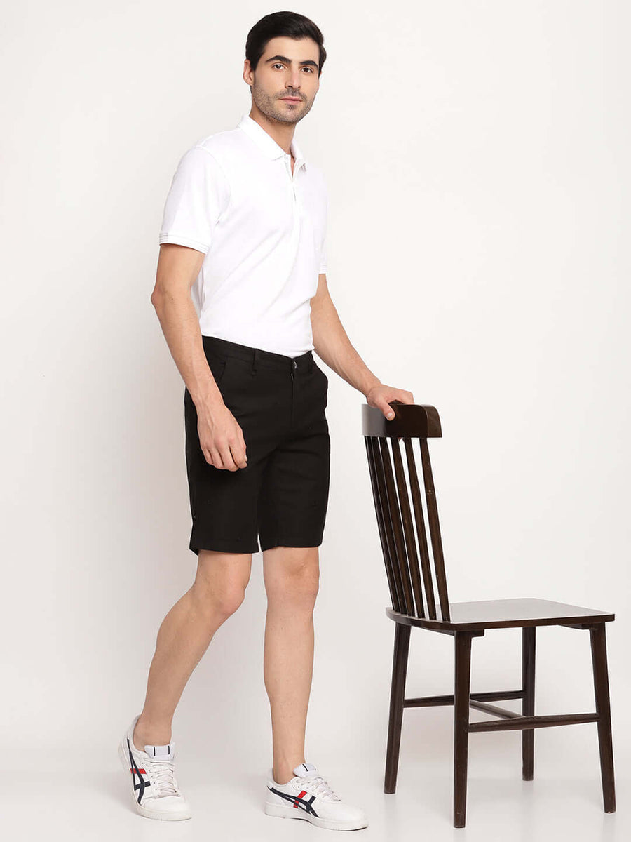 Camla Barcelona Men Black Solid Shorts