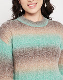 MADAME Round Neck Multicolor Sweater