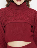 Camla Barcelona Cut-Out Crop Top with Trouser Rust Red Co-Ord Set