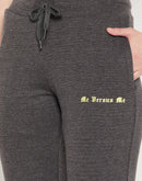 Msecret Typography Charcoal Grey Track Pants