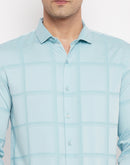 Camla Men Ice Blue Check Shirt