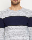 Camla Barcelona Colourblocked White Sweater For Men