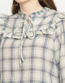 Camla Barcelona Women'S Self Design Checkered Top