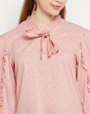 Madame  Dusty Pink Tie Knot Neck Top
