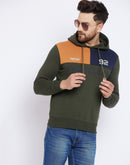 Camla Men Olive Hooded Sweatshirt