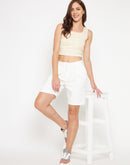 Camla White Shorts For Women