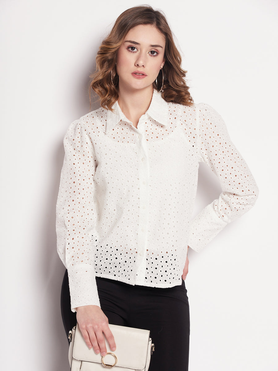 Camla White Women Shirt