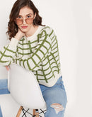Camla Barcelona Chequered Beige Sweater