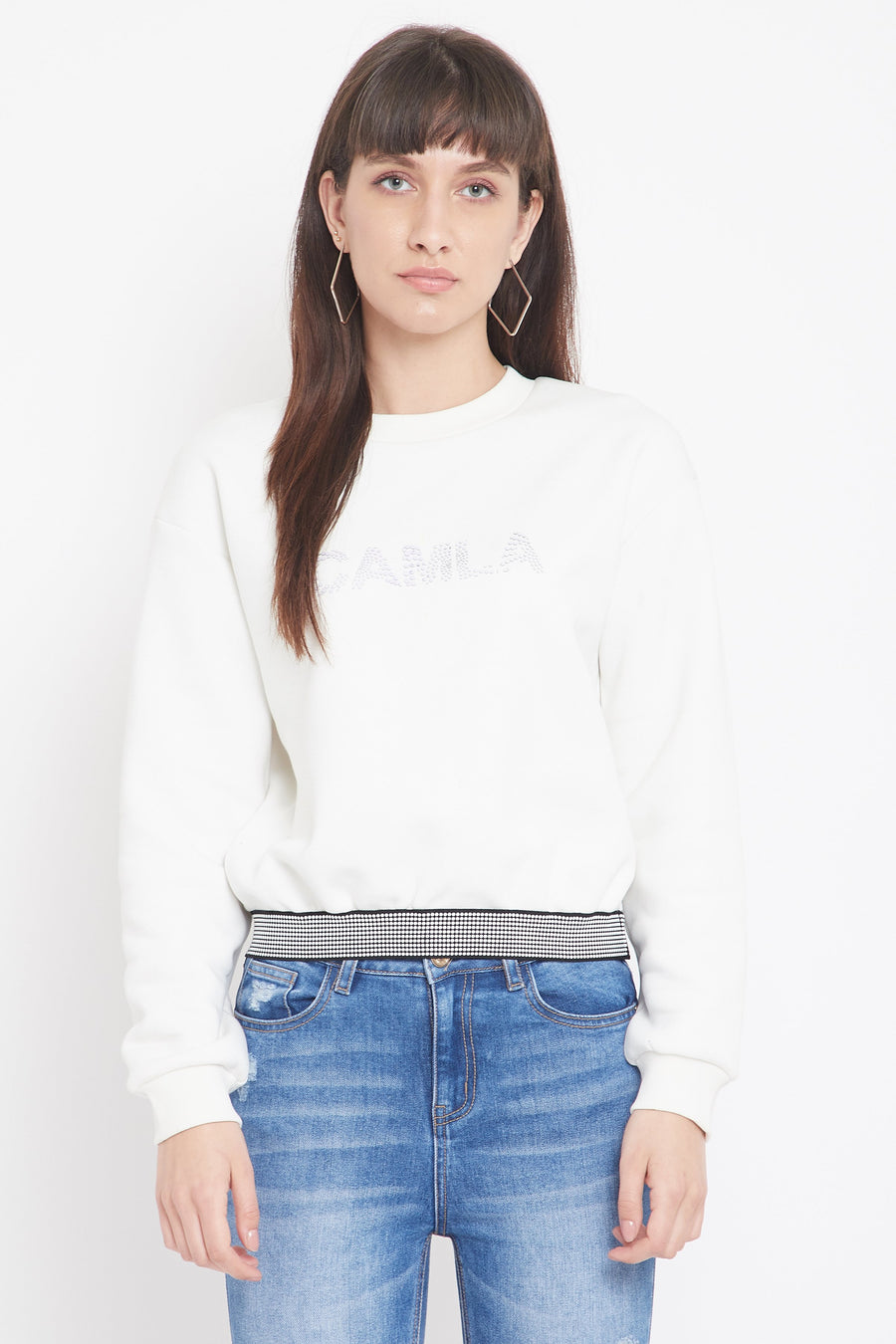 Camla Barcelona White Sweatshirt For Women