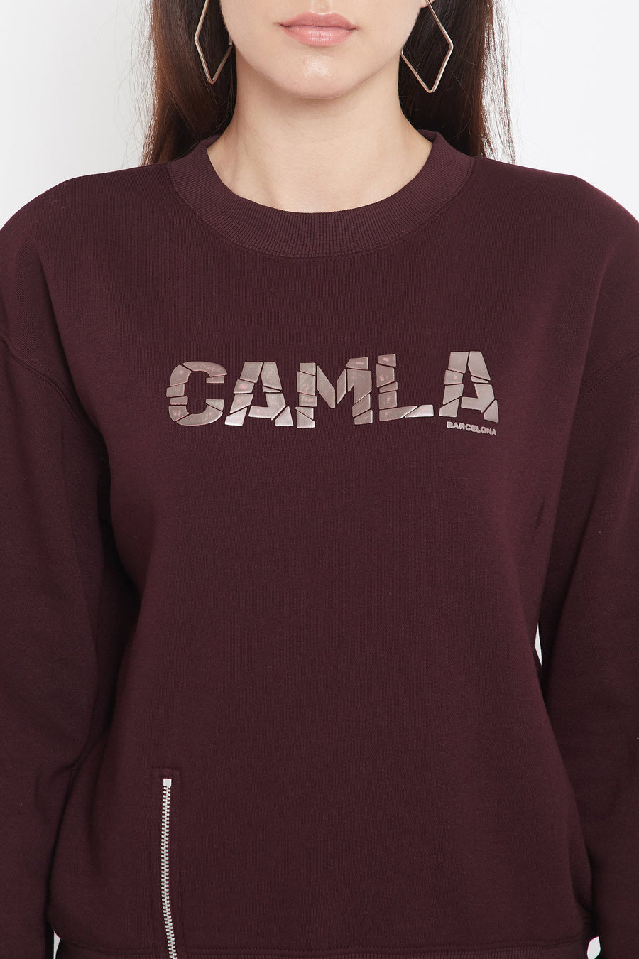 Camla Women Wine Sweat-Shirt
