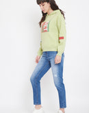 Camla Women Green Hooded Sweatshirt
