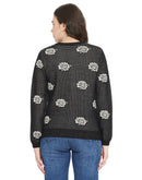 Madame  Black Floral Sweater