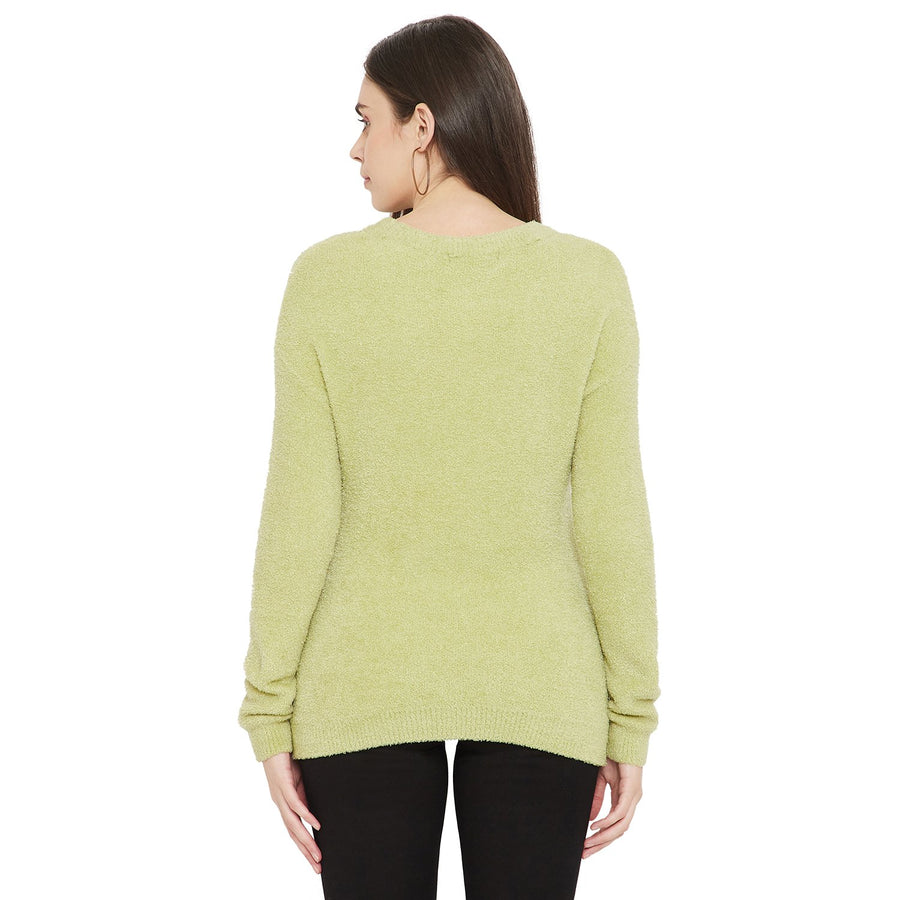 Madame  Green Argyle Pattern Sweater