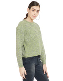 Madame  Green Drop Shoulder Sweater