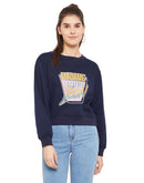 Madame  Navy Printed Sweatshirt