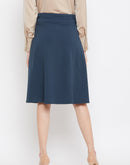 Madame Women Solid Knee Length Skirt
