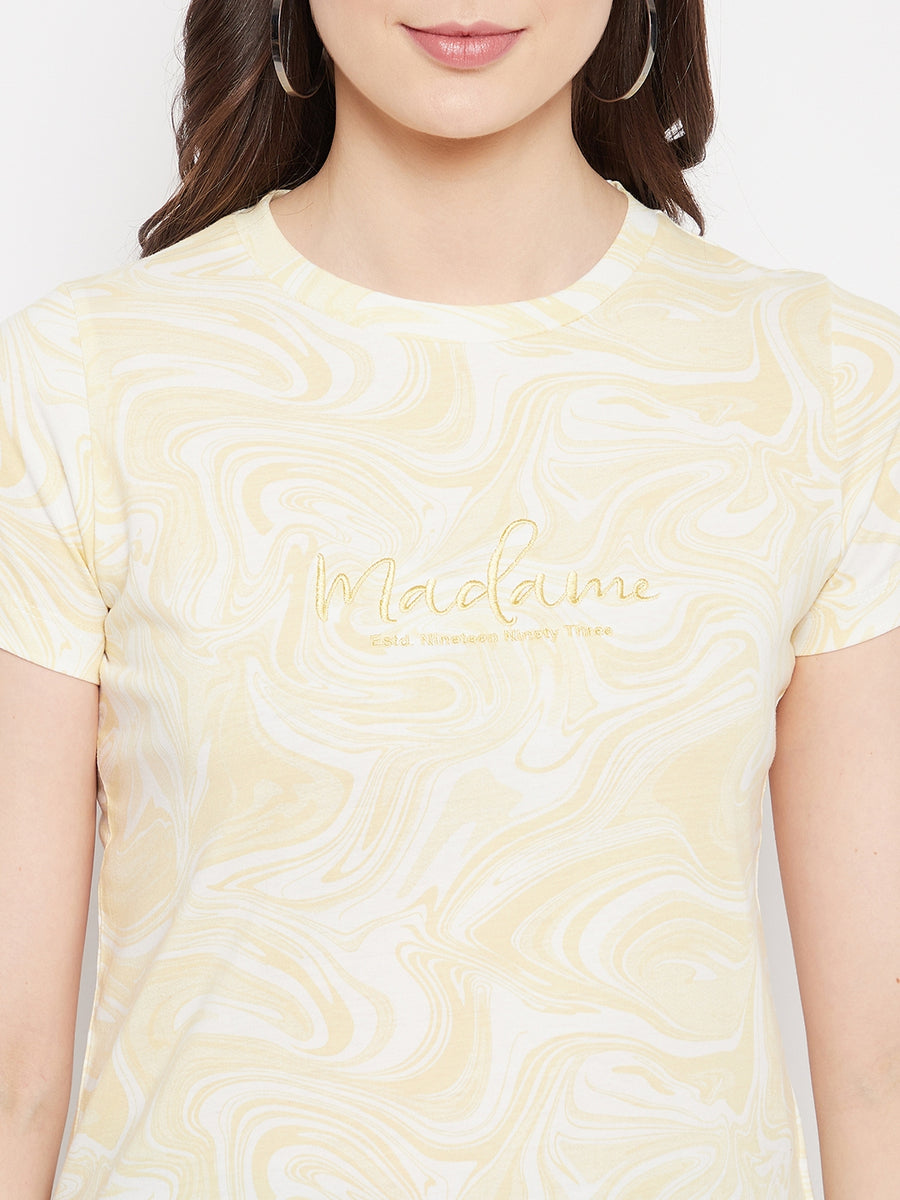 Madame  Mustard Printed Top